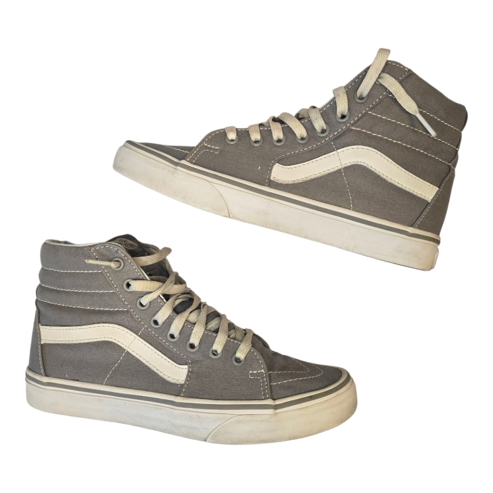 Vans Off The Wall Sk8-Hi Top Sneakers Grey Unisex M7 W9 Skater Streetwear Retro